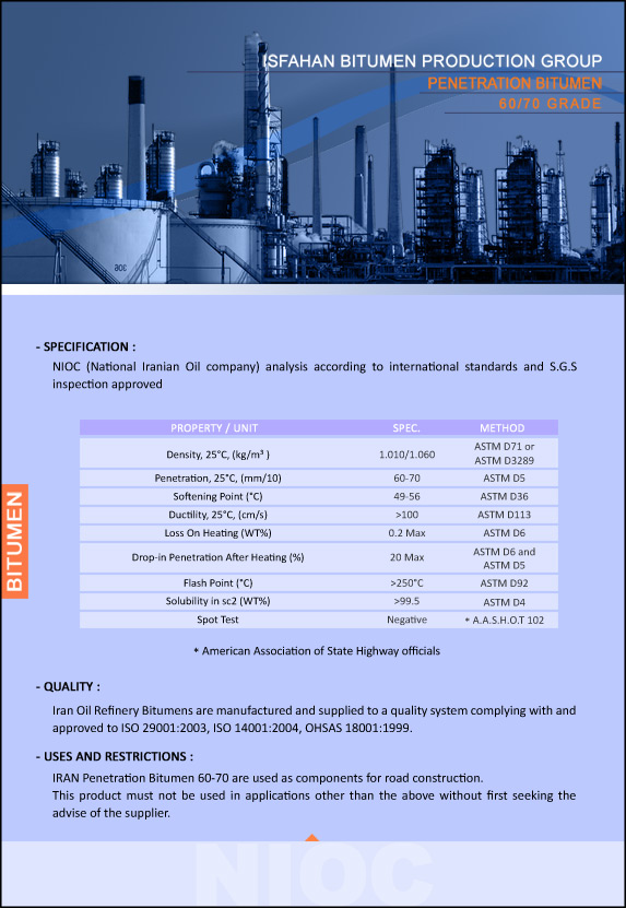 Penetration Bitumen 60-70 Penetration Bitumen 60-70