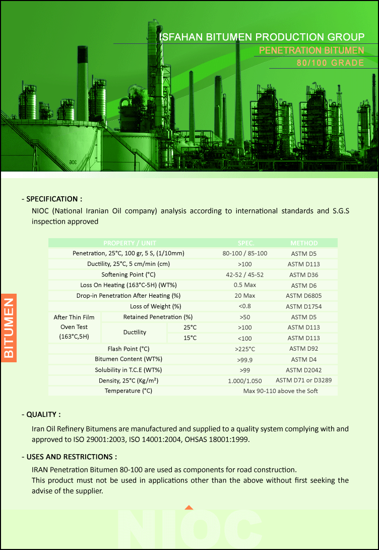 Bitumen Grade 80-100 Bitumen Grade 80-100